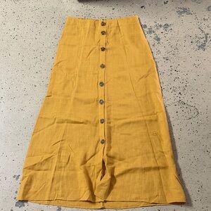 Soprano Mustard Button-Down Pencil Skirt